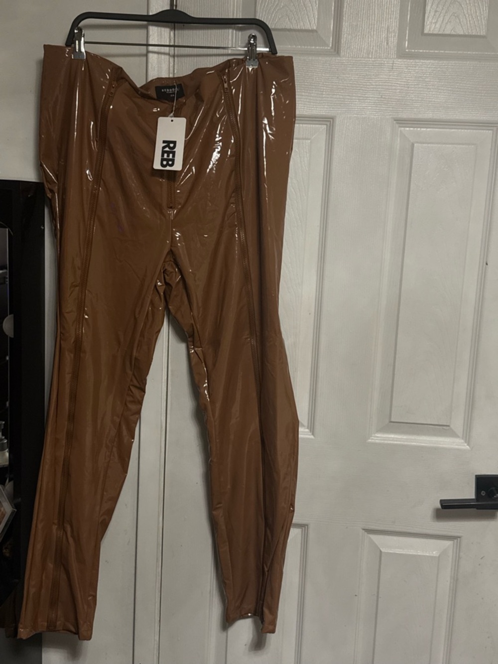 Rebdolls Glossy Tan Vinyl Jacket (Brown)